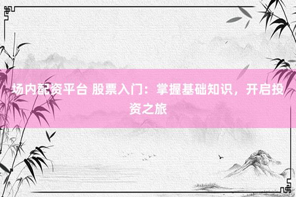 场内配资平台 股票入门：掌握基础知识，开启投资之旅
